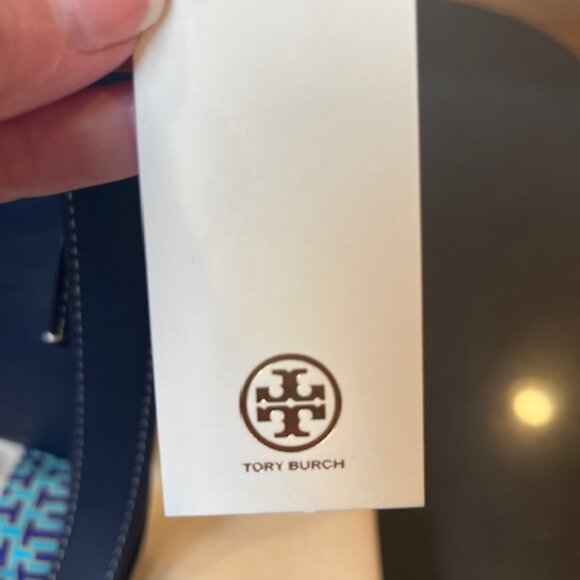 Tory Burch Lee Radziwill Double Bucket Navy Shoulder Bag - Picture 11 of 15